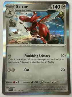Pokemon Scizor 141/197 Obsidian Flames Holo Rare Pack Fresh 113 - Image 1
