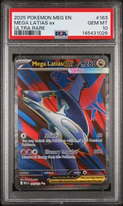 2025 Pokemon Mega Evolution Latias ex Ultra Rare #163/132 PSA 10 GEM MINT - Image 3
