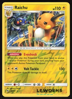 Raichu - 41/147 - Reverse Holo Holo Rare - Burning Shadows - Pokemon Card - Image 1