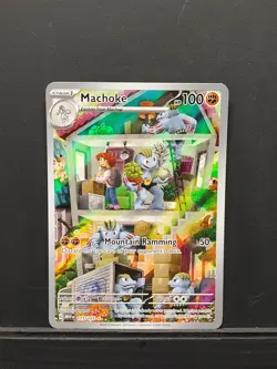 Pokemon TCG Machoke 177/165 Scarlet & Violet 151 Illustration Rare Card - Image 1