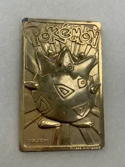 Pokemon 23K Gold Plated TOGEPI Trading Card 1999 Burger King HAS FLAWS - Image 1