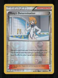 REVERSE HOLO MISTY'S DETERMINATION UNCOMMON 104/122 NM POKEMON - Image 1
