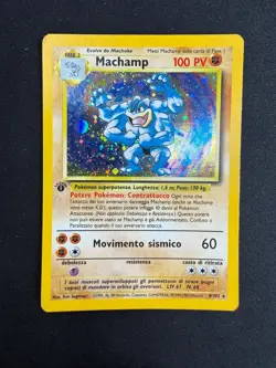 Pokemon Machamp 8/102 Set Base Rara Holo Swirl Prima Edizione Wizards IT Vintage - Image 1