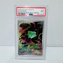 PSA 9 Bulbasaur 133/132 - Mega Evolution Stamp Promo - Graded Pokemon Card - Image 1