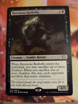 Wizards Ravenous Rotbelly MIC Rare Black Creature 022/038 2021 4/5 Nils Hamm - Image 1
