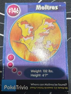 1999 Pokemon Poketrivia Mewtwo Strikes Back Burger King Promo 146 MOLTRES - Image 2