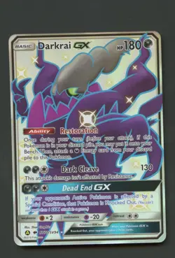 Darkrai GX SV70/SV94 Hidden Fates Shiny Full Art Near Mint Pokemon Card - Image 1