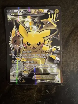 Pokemon TCG Pikachu EX Full Art Promo Holo XY124 XY Set Basic Electric Card 2016 - Image 2