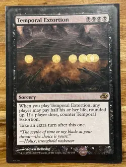 Magic The Gathering "Temporal Extortion" Card Pre-sleeved - Image 1