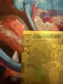 Mega Lucario ex 188/132 Gold Hyper Rare Pokemon Card Near Mint Pack Fresh Holo - Image 3