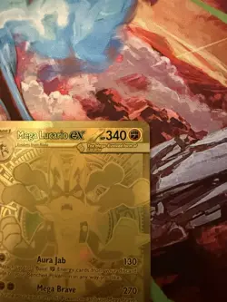 Mega Lucario ex 188/132 Gold Hyper Rare Pokemon Card Near Mint Pack Fresh Holo - Image 4