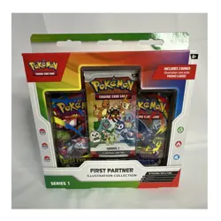 Pokemon TCG First Partner Illustration Collection Series 1 Box 3 Promo Cards - Image 1