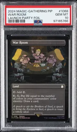 2024 MTG FALLOUT COMMANDER LAUNCH PARTY #1068 WAR ROOM PSA 10 - Image 1