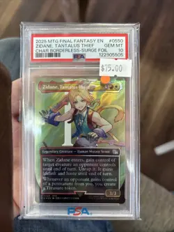 PSA 10 ZIDANE, TANTALUS THIEF #0550 BORDERLESS SURGE FOIL 2025 MTG FINAL FANTASY - Image 1
