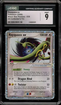 Pokemon Rayquaza ex EX Collector's Tin Black Star Holo Promo #039 CGC 9 Mint - Image 1