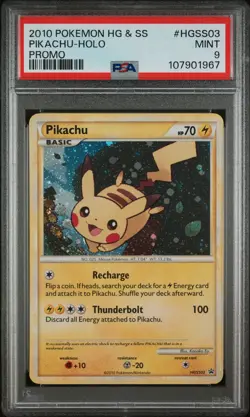 PSA 9 Pikachu Holo Black Star Promo HGSS03 Holo Pokemon Rare - Image 1