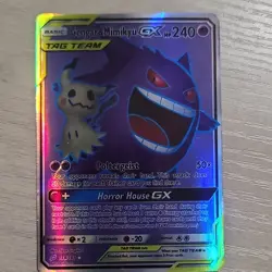 Pokemon Gengar & Mimikyu GX TAG TEAM Full Art Ultra Rare Holo 164/181 - Image 1