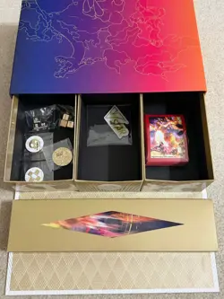 CHARIZARD UPC Pokemon TCG: Sword and Shield Ultra Premium EMPTY BOX Plus Items - Image 2