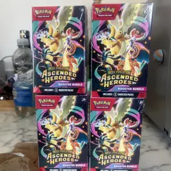 4x Pokemon TCG Mega Evolution Ascended Heroes Booster Bundle Sealed In Hand. - Image 2