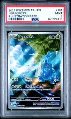 2023 Pokemon Pal EN-Paldea Evolved Heracross Holo Rare Illustration Rare PSA 9 - Image 1