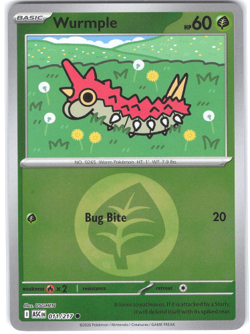 Wurmple 011/217 Energy Reverse Holo Ascended Heroes NM Pokemon TCG - Image 1