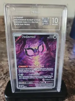 Pokemon Shrouded Fable PC ETB Pokemon Center Promo Pecharunt #129 TAG 10 - Image 1