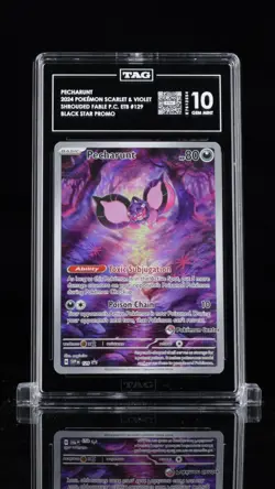 Pokemon Shrouded Fable PC ETB Pokemon Center Promo Pecharunt #129 TAG 10 - Image 2