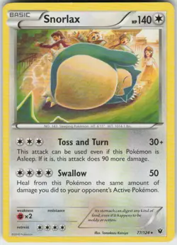 SNORLAX 77/124 FATES COLLIDE POKEMON RARE MP - Image 1