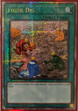 YuGiOh Fossil Dig Quarter Century Secret Rare 1st Edition RA01-EN053 - Image 1
