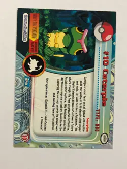 Pokemon Card Blue Label Topps TV Animation #10 Caterpie Light Played C - Image 2