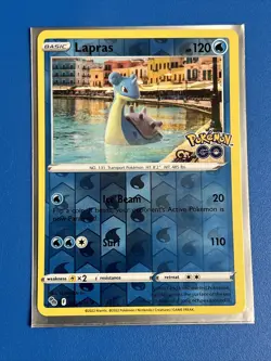 Lapras Reverse Holo 023/078 Pokemon Go Pokemon TCG Card Near Mint + Card Saver - Image 1