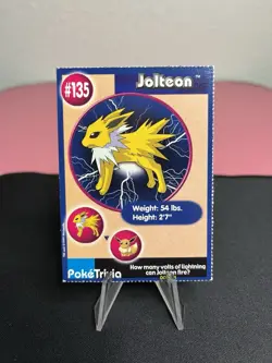 Jolteon 135 Burger King Mewtwo Strikes Back 9 PokeTrivia Pokemon Card Perforated - Image 1