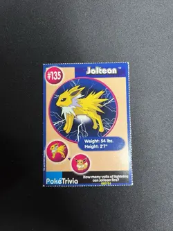 Jolteon 135 Burger King Mewtwo Strikes Back 9 PokeTrivia Pokemon Card Perforated - Image 4