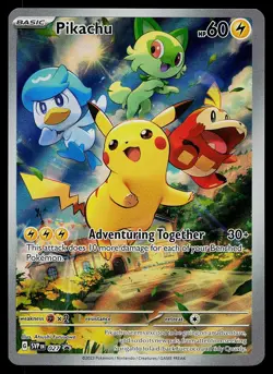 Pokemon Card - Pikachu Scarlet & Violet Promo 027 Holo Promo - Image 1