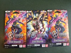 Gundam Card Game Steel Requiem GD03 Lot Of 3 Sleeved Booster Packs English NEW - Image 1