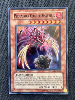 Yugioh Phoenixian Cluster Amaryllis 1st Edition Super Rare RGBT-EN006 NM error - Image 1
