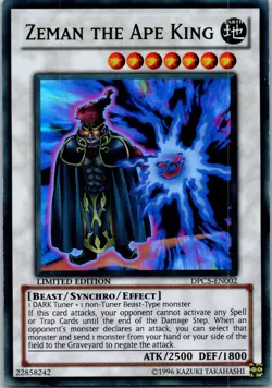 Yugioh Zeman the Ape King DPC5-EN002 Limited Edition Super Rare NM - Image 1