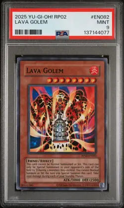2025 YU-GI-OH! RP02-RETRO PACK 2 #EN082 LAVA GOLEM PSA 9 - Image 1
