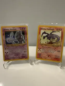 Pokemon Shining Charizard & Shining Mewtwo Holo Neo Destiny Cards Lot - Image 1