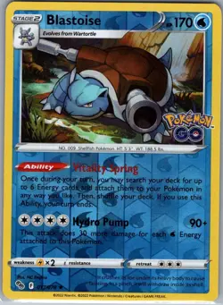 Blastoise 017/078 Reverse Holo Pokemon GO - Pokemon Card - NM - Image 1