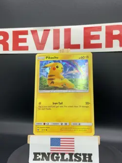 Pokemon Pikachu Shining Legends Cracked Ice Holo 28/73 HP60 Card 2017 - LP - Image 1