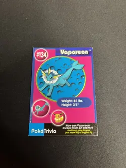 Vaporeon 134 Burger King Mewtwo Strikes Back 9 PokeTrivia Vintage Pokemon Card - Image 4