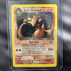 Dark Charizard First 1st Edition Holo SWIRL Team Rocket 4 4/82 Pokemon LP YF1 - Image 1