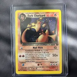 Dark Charizard First 1st Edition Holo SWIRL Team Rocket 4 4/82 Pokemon LP YF1 - Image 2