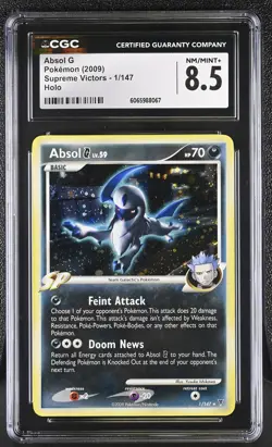 CGC 8.5 Absol G 1/147 Holo Supreme Victors Pokemon Card - Image 1