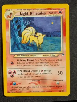 Light Ninetales 50/105 Uncommon Neo Destiny Vintage Pokemon Card Near Mint - Image 1