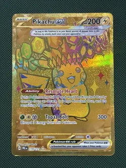 Pikachu ex 179/131 Hyper Rare Gold Pokemon Prismatic Evolutions English NM - Image 1