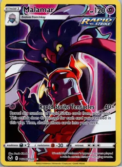 Malamar TG06/TG30 Holo Silver Tempest Trainer Gallery Pokemon Holo NM - Image 1