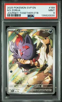 POKEMON SVP EN-SV BLACK STAR PROMO 189 N'S ZORUA JOURNEY TOGETHER ETB MINT 9 - Image 1