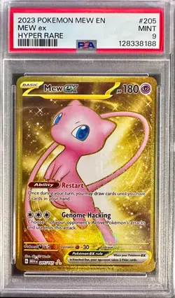 Mew ex - 205/165 - Pokemon 151 - Hyper Rare Gold Holo - PSA 9 MINT - Image 1